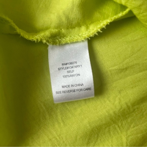 Sleeveless lime green buttoned tunic top in Sz L - Picture 4 of 6